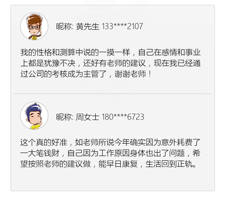 问卦后您将知道以下信息